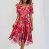 Zomerjurk met vloeiende bloemenprint (knielengte)