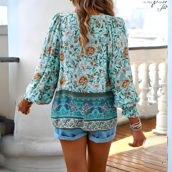 Damesblouse met bloemenprint – moderne dagelijkse kleding