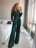 V-hals jumpsuit met wijde pijpen voor dames