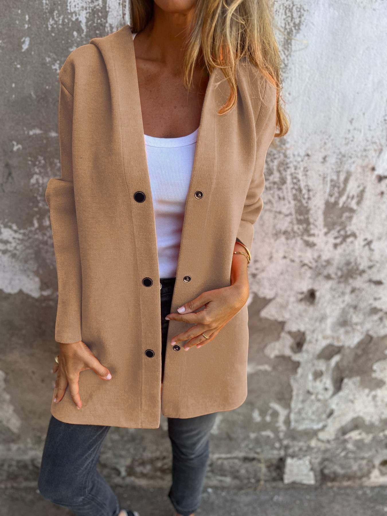 ELISA | SINGLE BREASTED BLAZER MET CAPUCHON