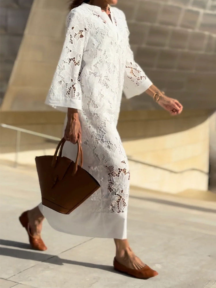 Elegante Kant Midi Jurk
