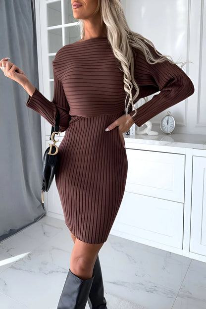 Kourtney - Ribgebreide Bodycon Set