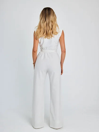 ANNABEL | MOUWLOZE JUMPSUIT MET WIJDE PIJPEN