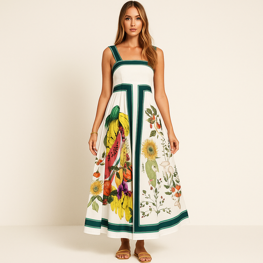 Maxi-jurk met Botanische Print