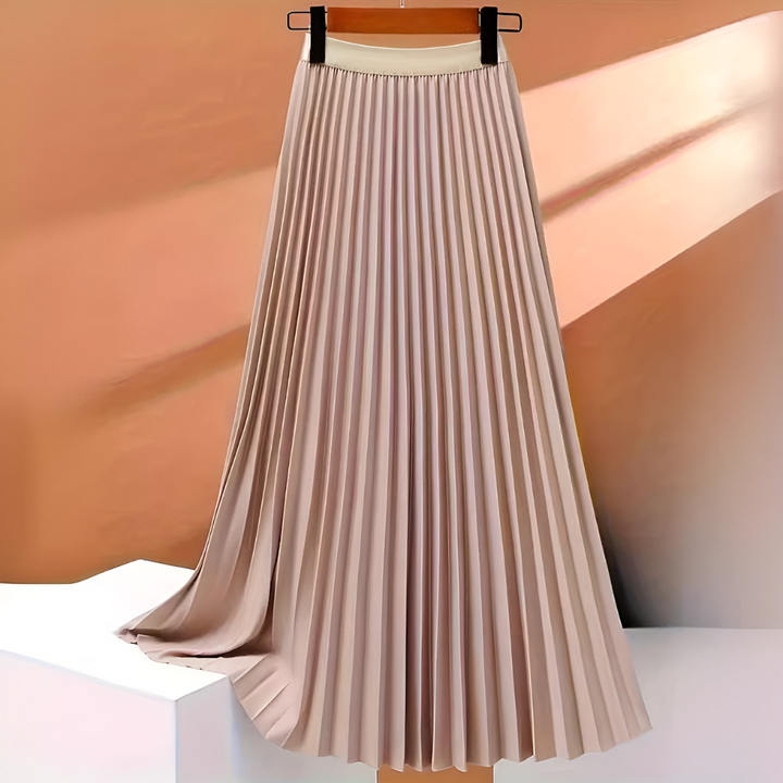 Satijnen geplooide rok met hoge taille