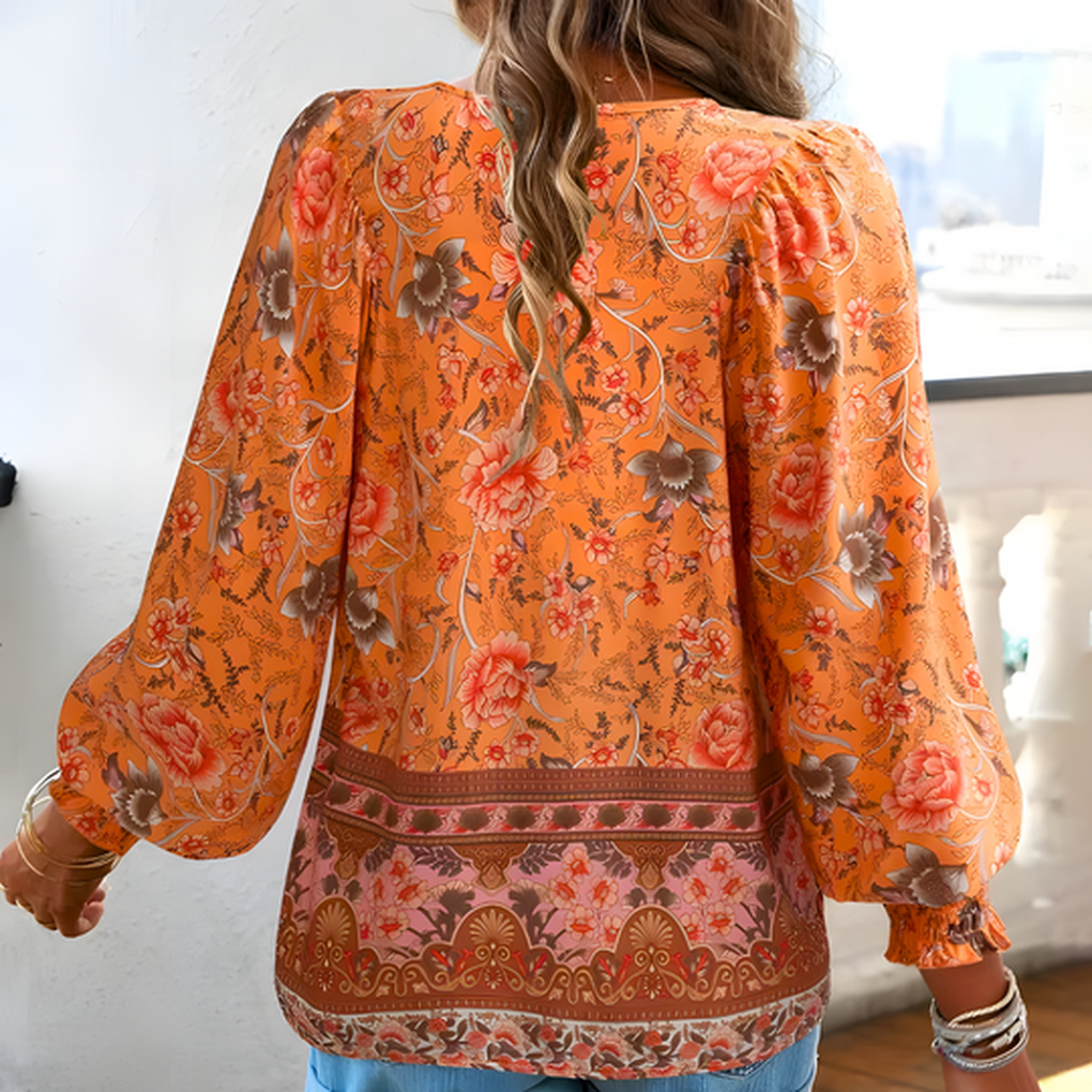 Damesblouse met bloemenprint – moderne dagelijkse kleding