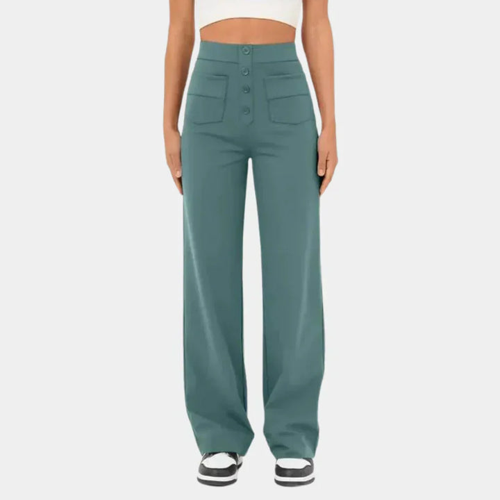 Hoge taille rechte broek voor dames