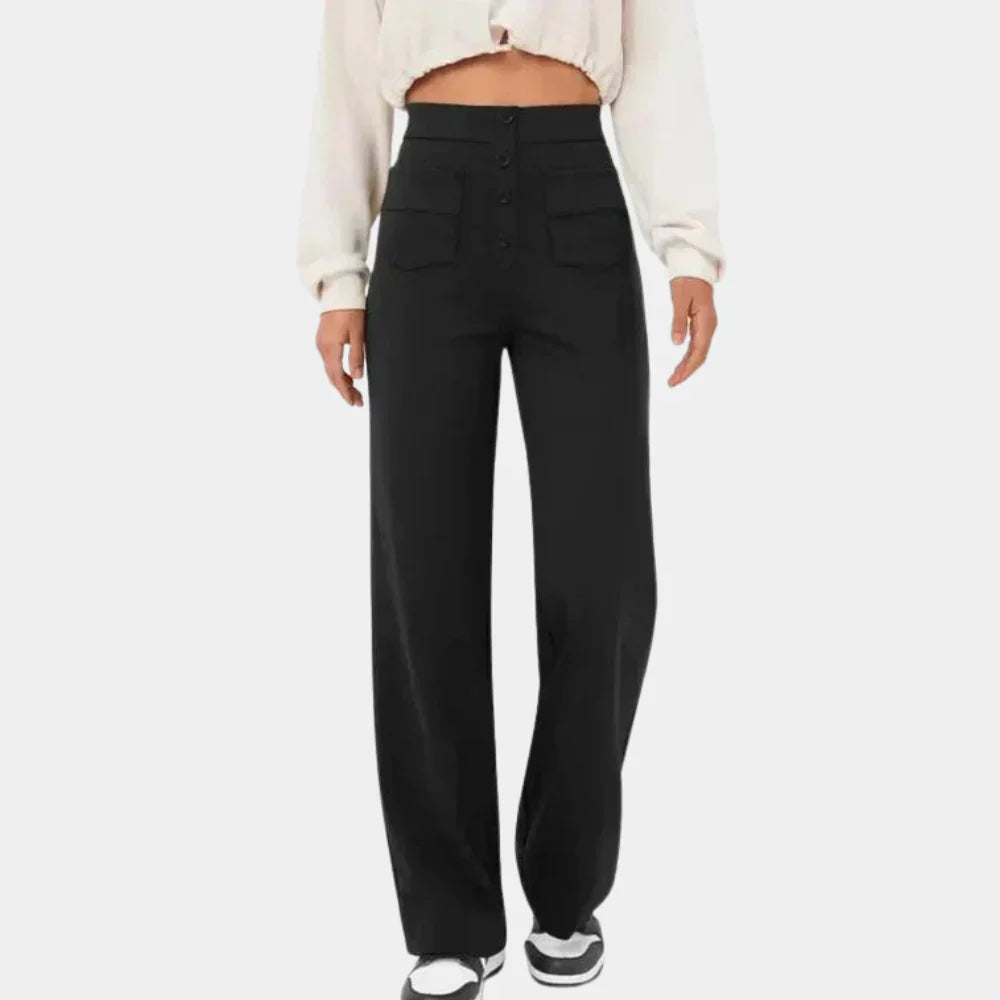 Hoge taille rechte broek voor dames