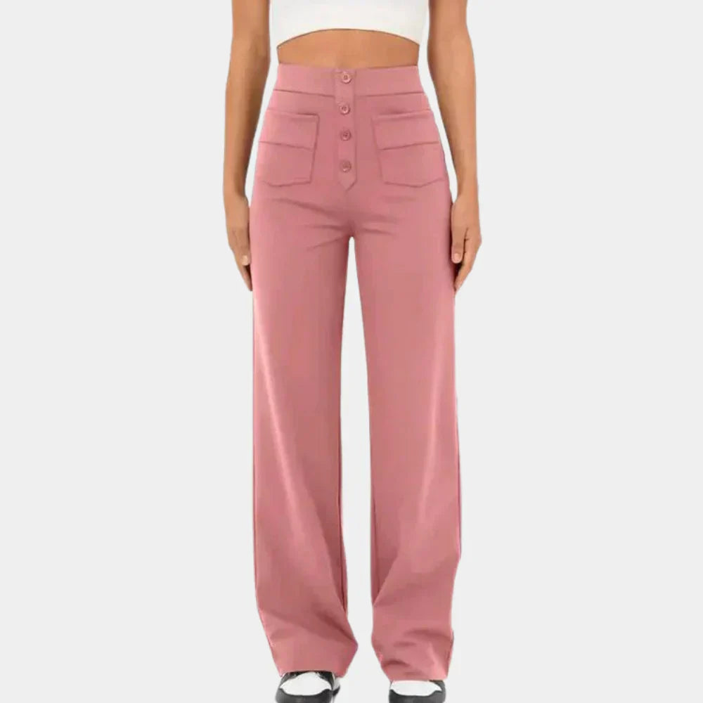 Hoge taille rechte broek voor dames