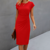 Asymmetrische vetersluiting jurk voor dames