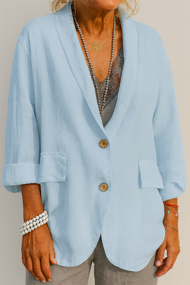 Dames linnen blazer met een relaxte pasvorm