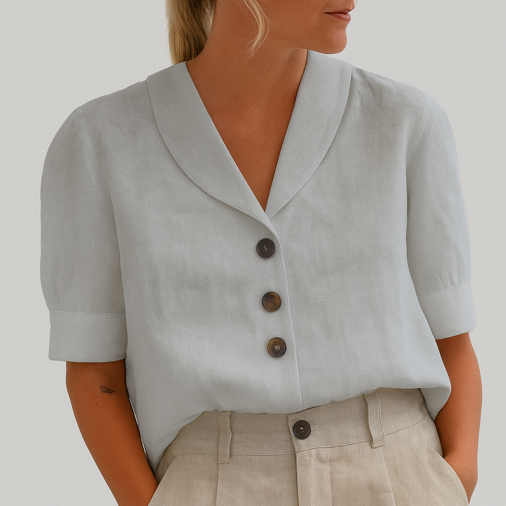 Trendy katoenen en linnen dames-T-shirt