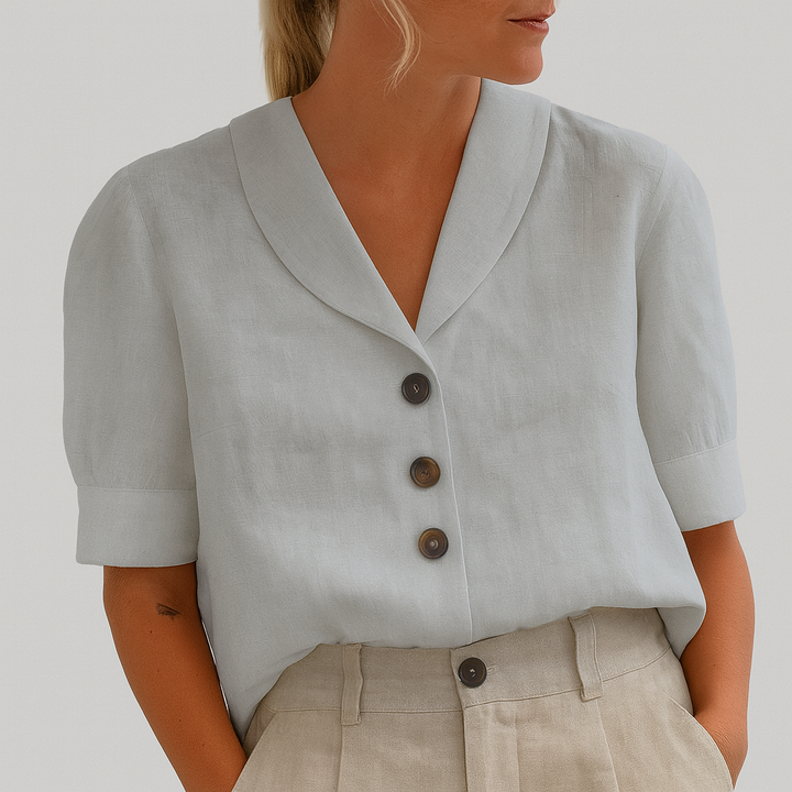 Trendy katoenen en linnen dames-T-shirt