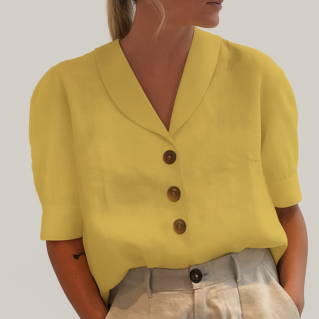 Trendy katoenen en linnen dames-T-shirt