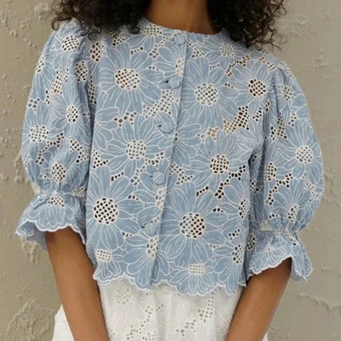 Chique Blouse met Pofmouwen