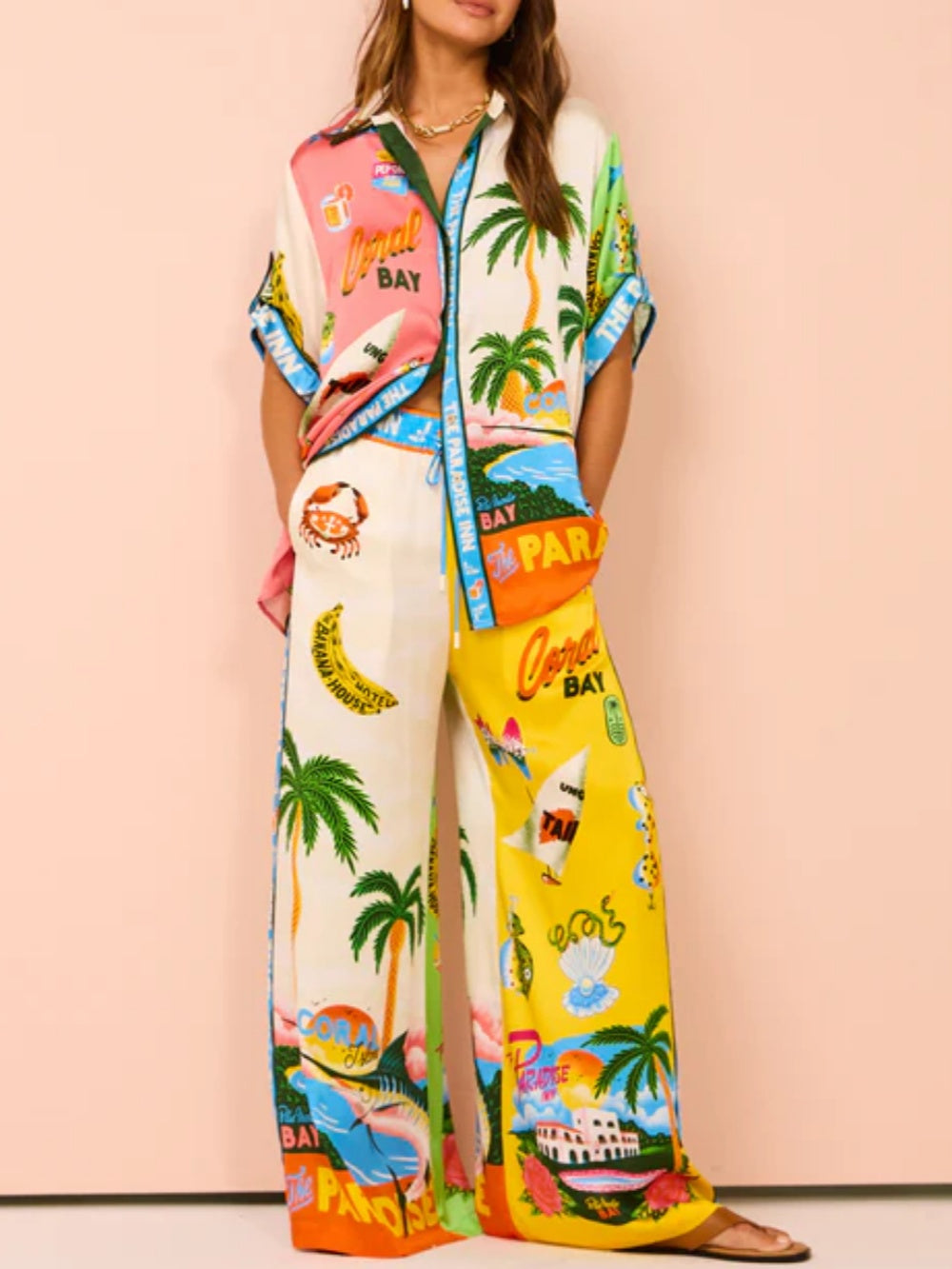 Hippe Set met Zomerse Print