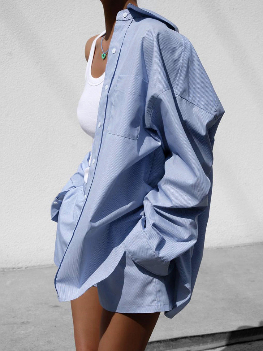 Combinatieset met oversized overhemd en korte broek