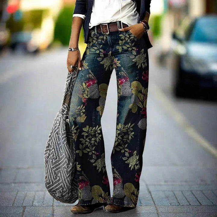Dames Alistra Jeans – Bloemenprint met Relaxte Pasvorm