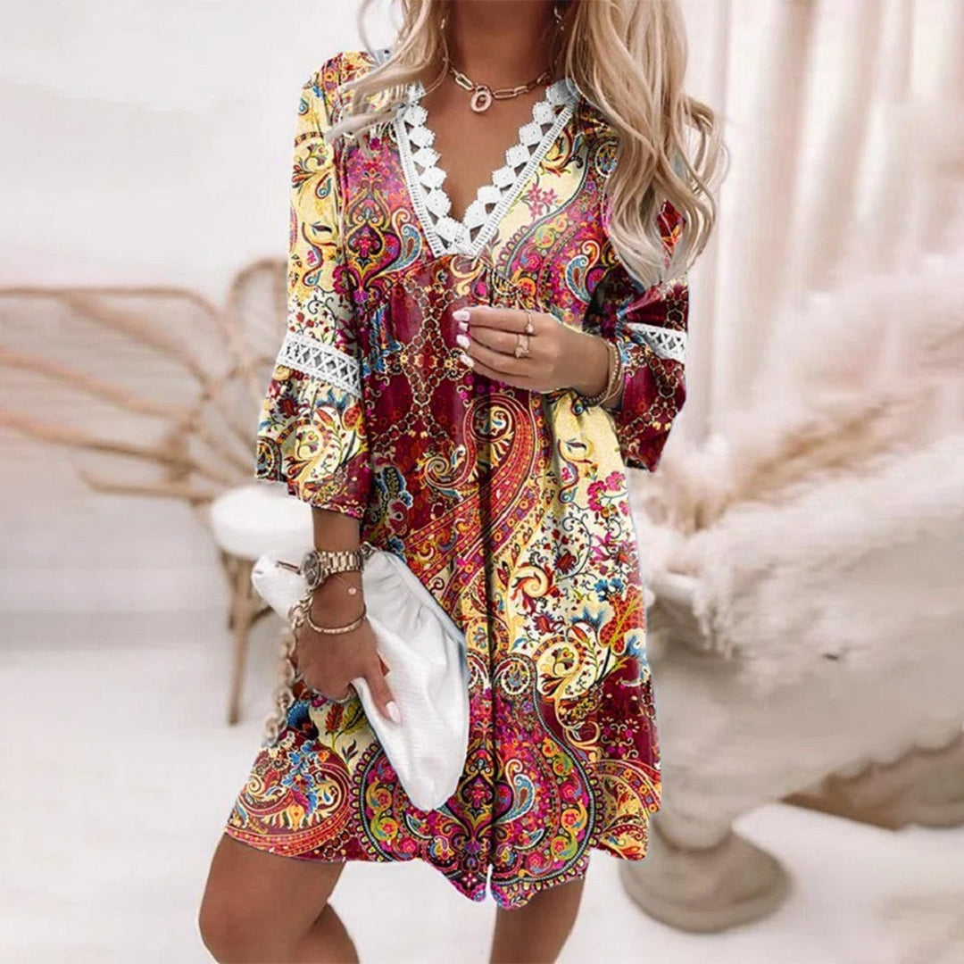Boho zomerjurk met gehaakte details