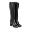 Dameslaarzen met hak en rits, kniehoog. Elegant design gecombineerd met dagelijks comfort.