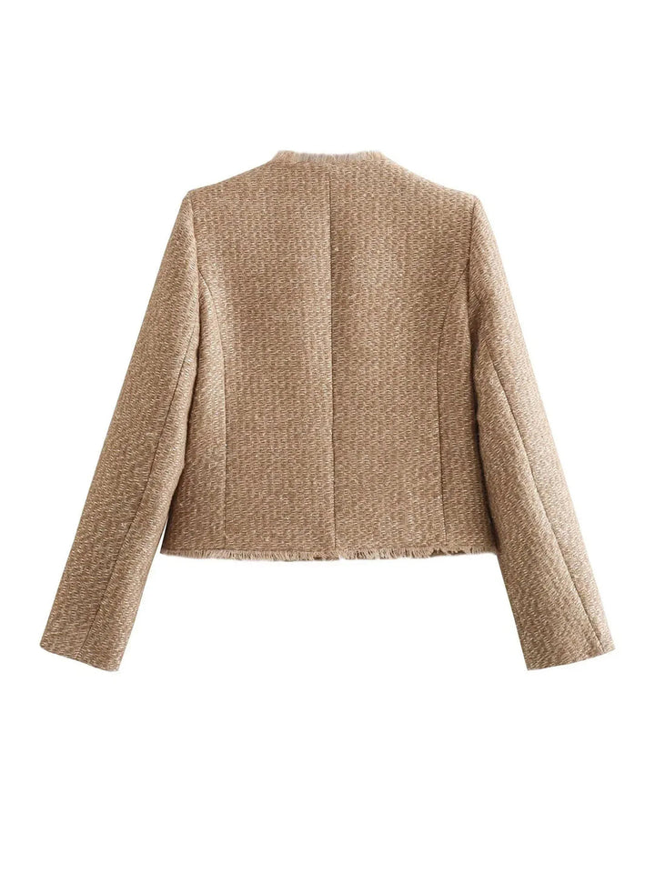 Elegant kort tweedjasje voor dames Tijdloze elegantie met een moderne twist