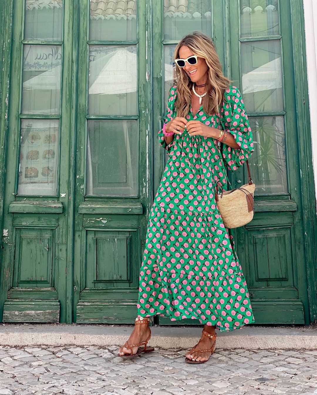 Elegante Geometrische Maxi Jurk
