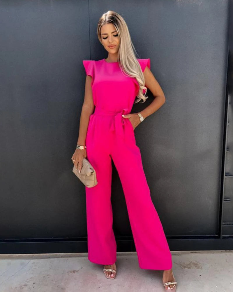 Elegante jumpsuit met fladderende mouwen