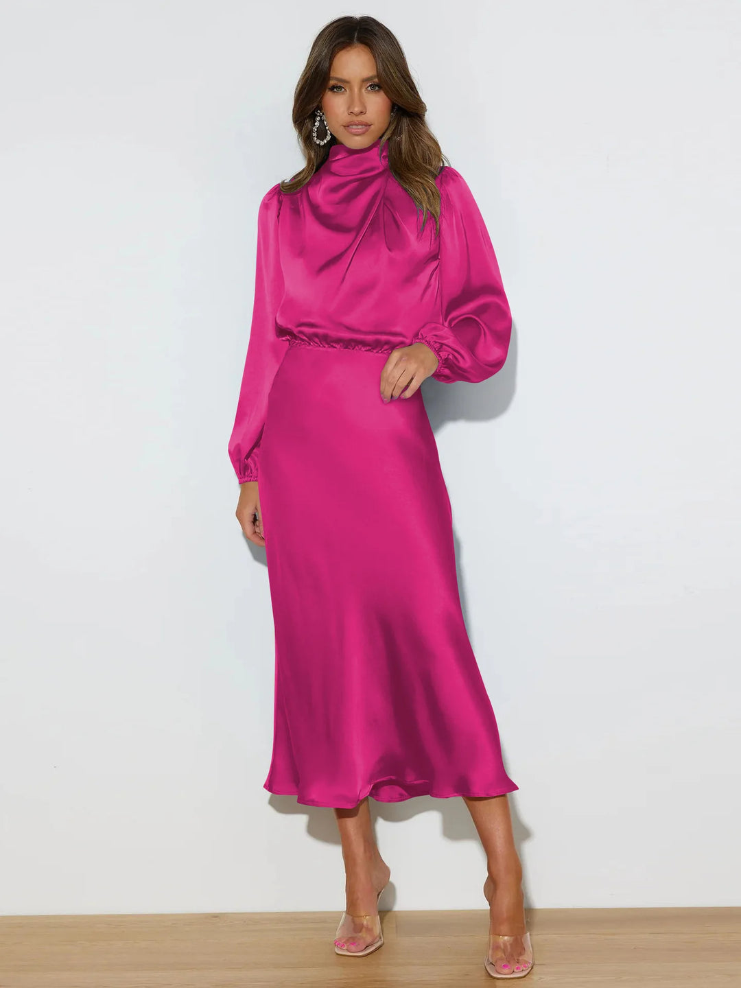 Elegante satijnen avondjurk voor dames