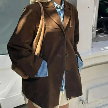 Extra grote suède blazer