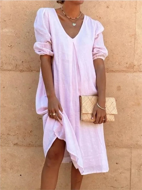 Fanny – Elegante, casual midi-jurk voor dames | Zomerse verfijning