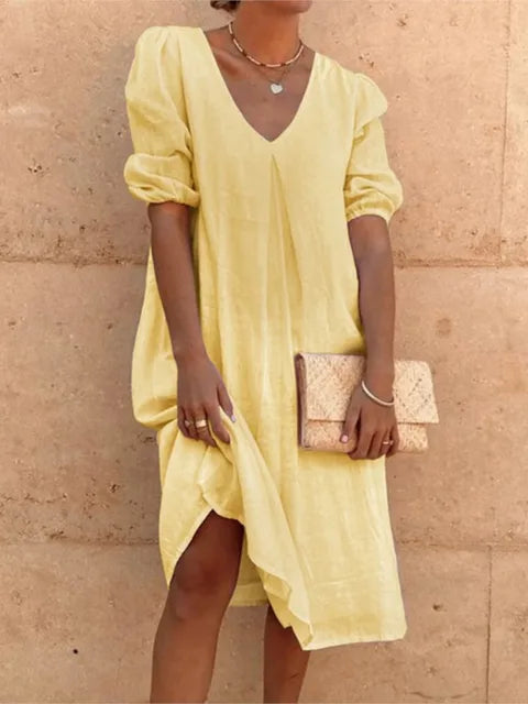 Fanny – Elegante, casual midi-jurk voor dames | Zomerse verfijning