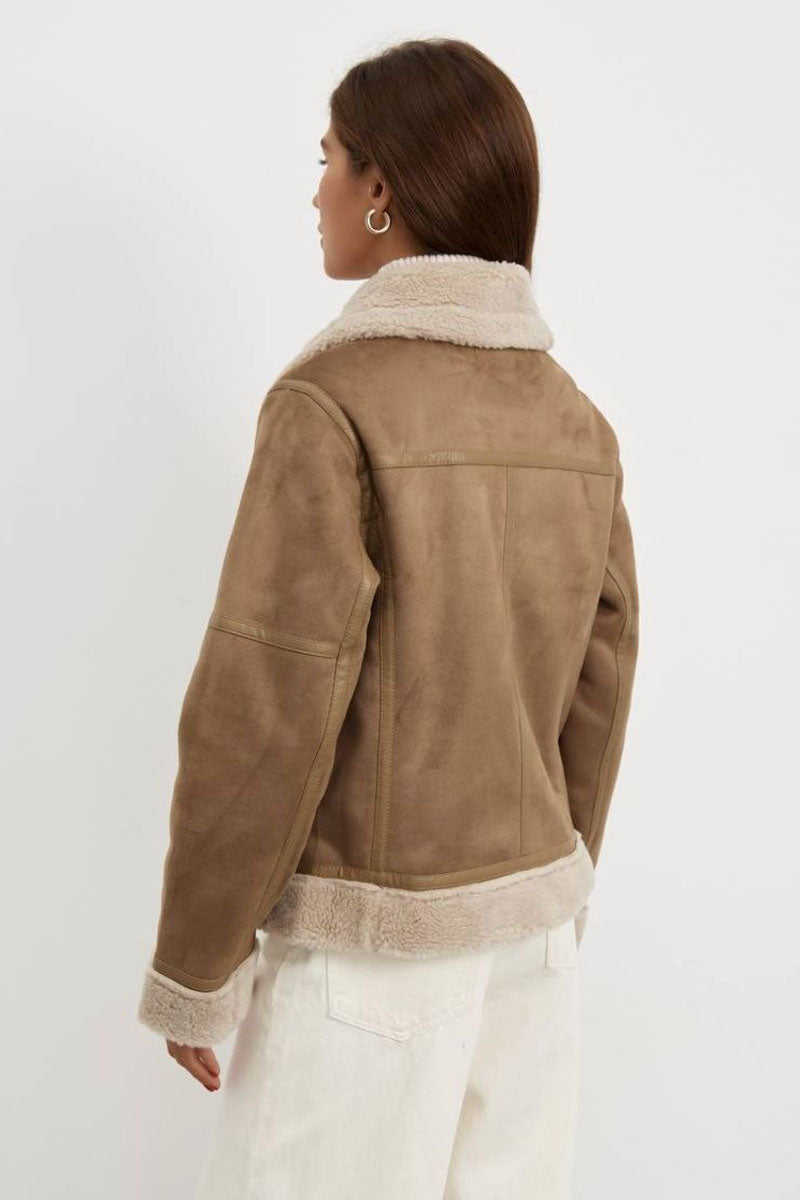 Judith - Gezellige Shearling Aviator Jas