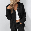 Gebreid damesvest – warm overhemd met pufferdetail