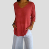 Gebreide top met V-hals voor dames – casual stijl met alledaagse flair