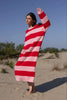 Gestreepte Oversized Lange Mouwen Jurk