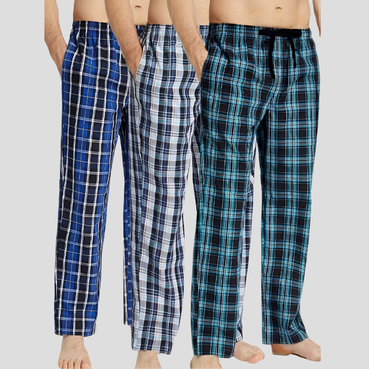 3-pack flanellen pyjamabroeken voor heren
