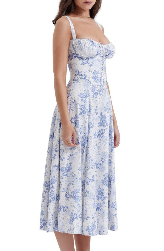 Bloemen taille-vormende jurk