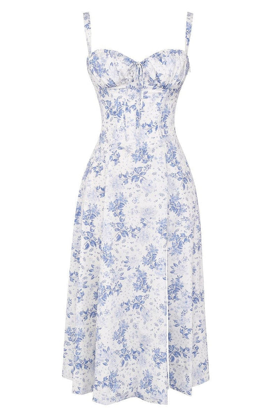 Bloemen taille-vormende jurk