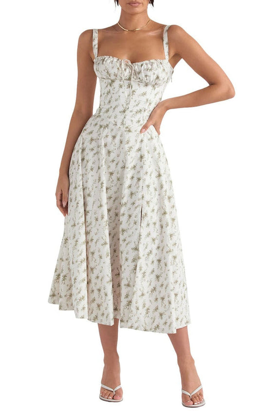 Bloemen taille-vormende jurk