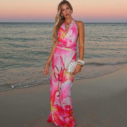Halter Tie-Dye Maxi Jurk