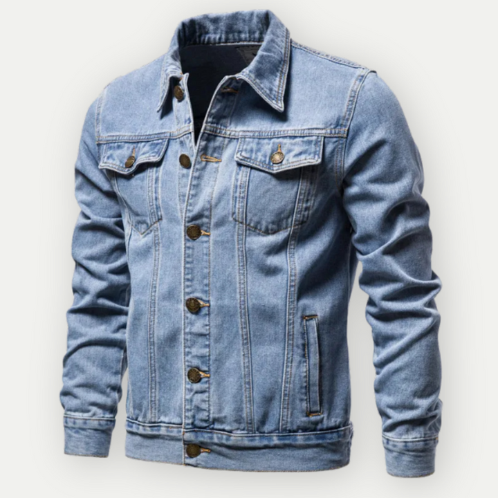 Heren denim truckerjack in klassieke stijl voor dagelijks gebruik