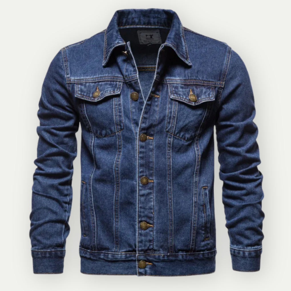 Heren denim truckerjack in klassieke stijl voor dagelijks gebruik