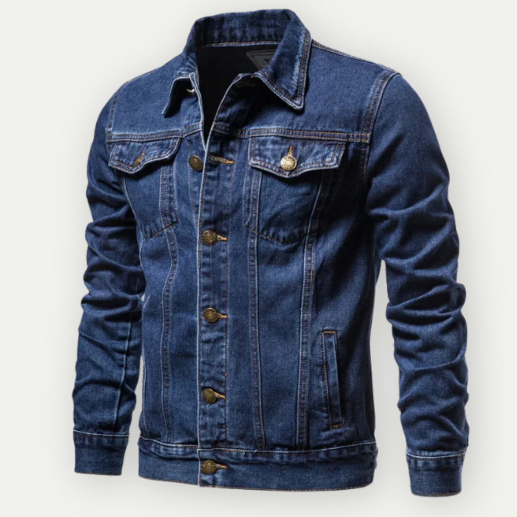 Heren denim truckerjack in klassieke stijl voor dagelijks gebruik