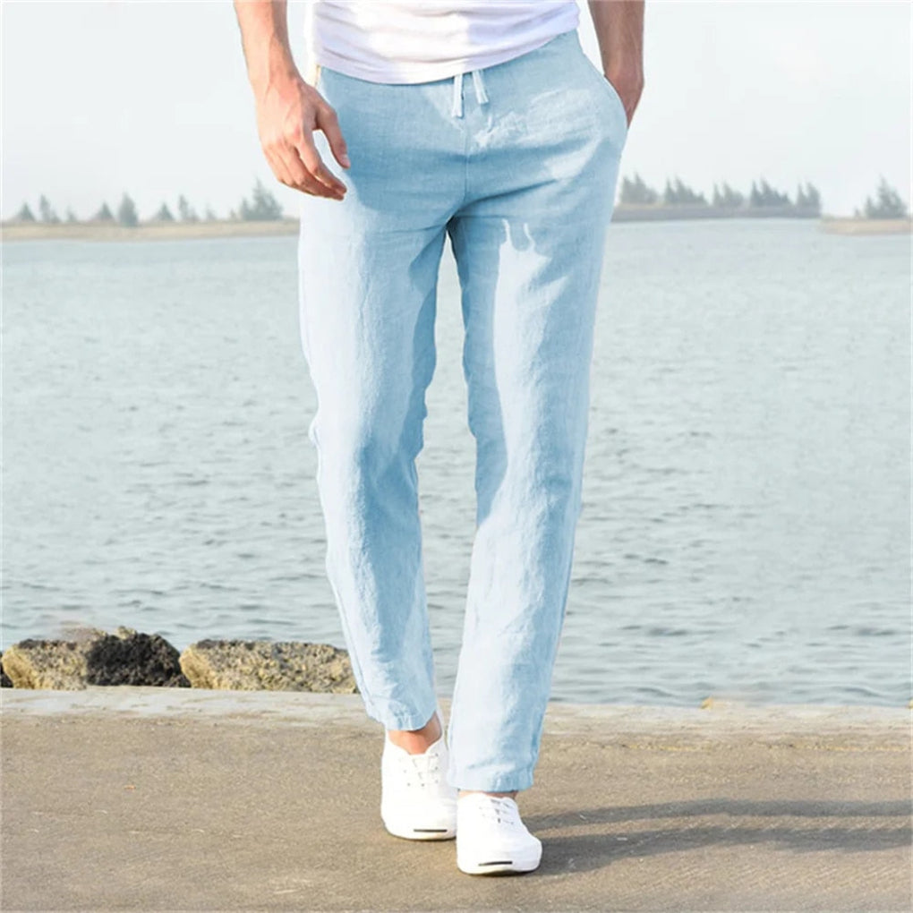 Heren linnen broek, casual stijl voor warme dagen