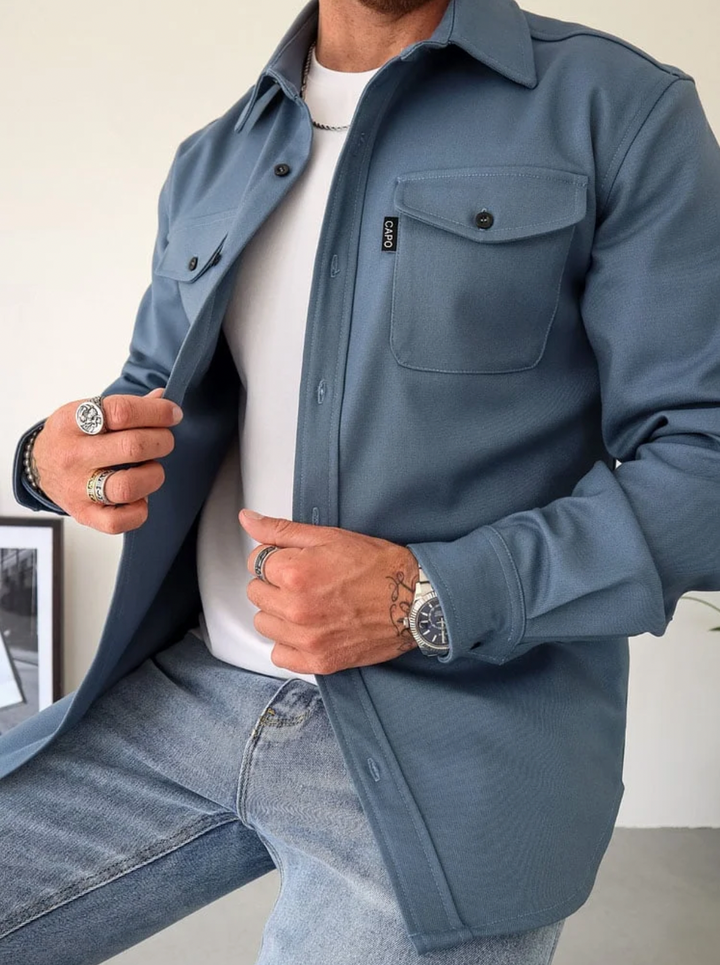 Jeff – Overhemd met lange mouwen en zakken voor heren