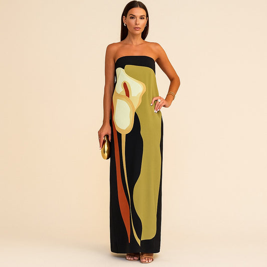 Lange Strapless Jurk