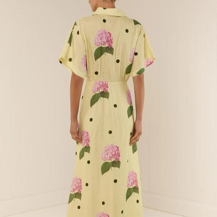 Lange Bloemenprint V-hals Jurk