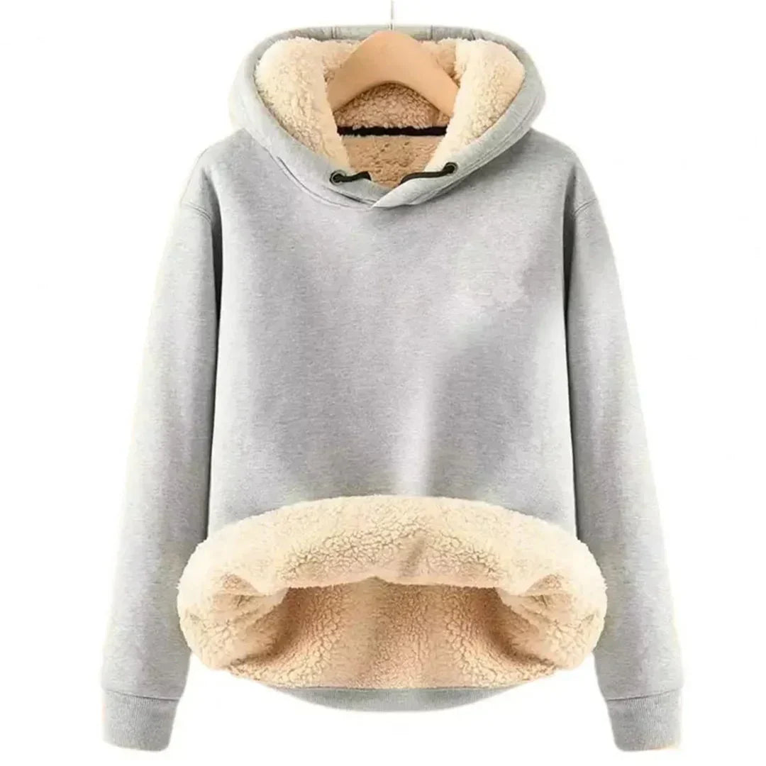 Zachte en warme dameshoodie met comfortabele fleecevoering