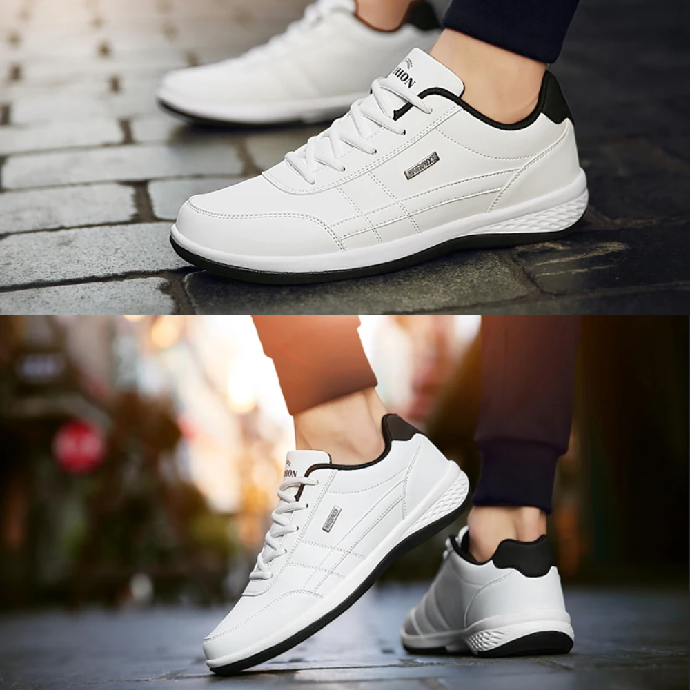 Leren sneakers voor heren, ontworpen voor balans