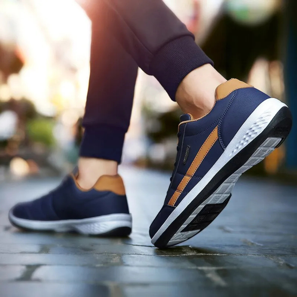 Leren sneakers voor heren, ontworpen voor balans